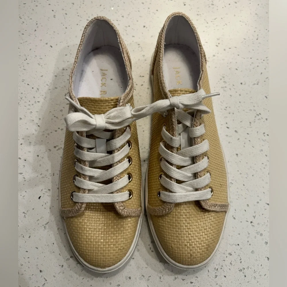 Jack Rogers Woven Raffia Sneakers Size 8